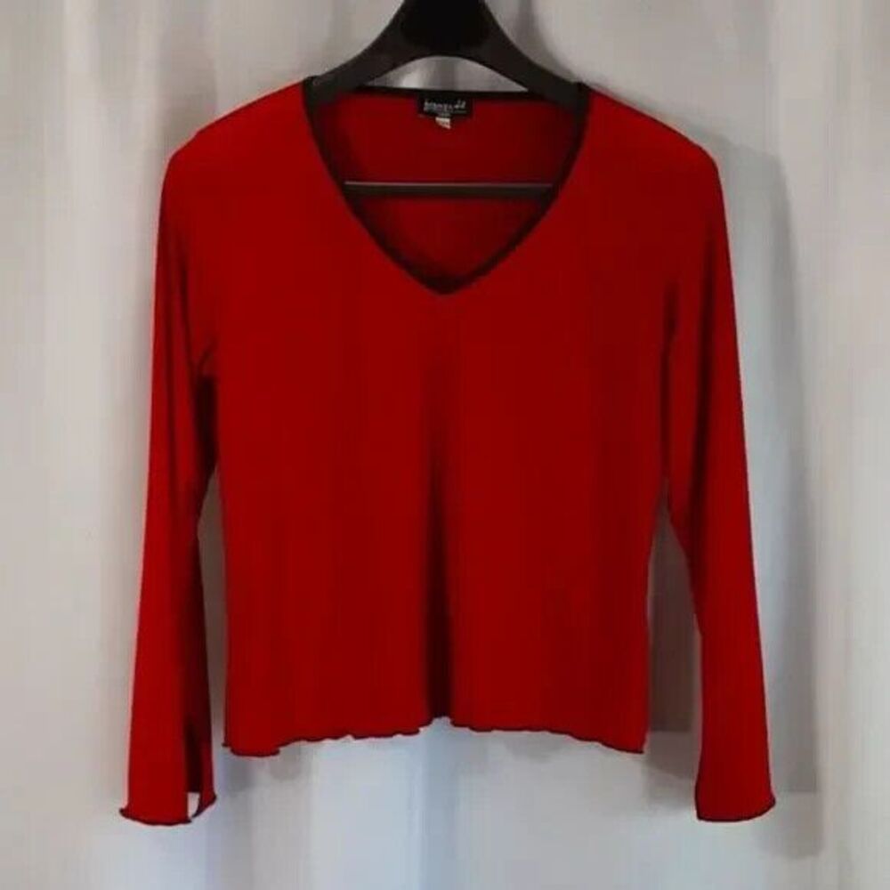 b.i.y.a.y.c.d.a. career size large red black long sleeve top